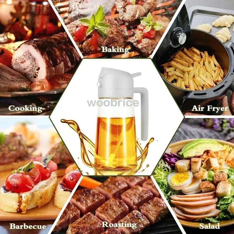 Olive Oil Spray Oil Polisher Kitchen Oil Washer Pour Spray Dispenser Bottle Airfryer for Cooking BBQ Camping Large Capacity